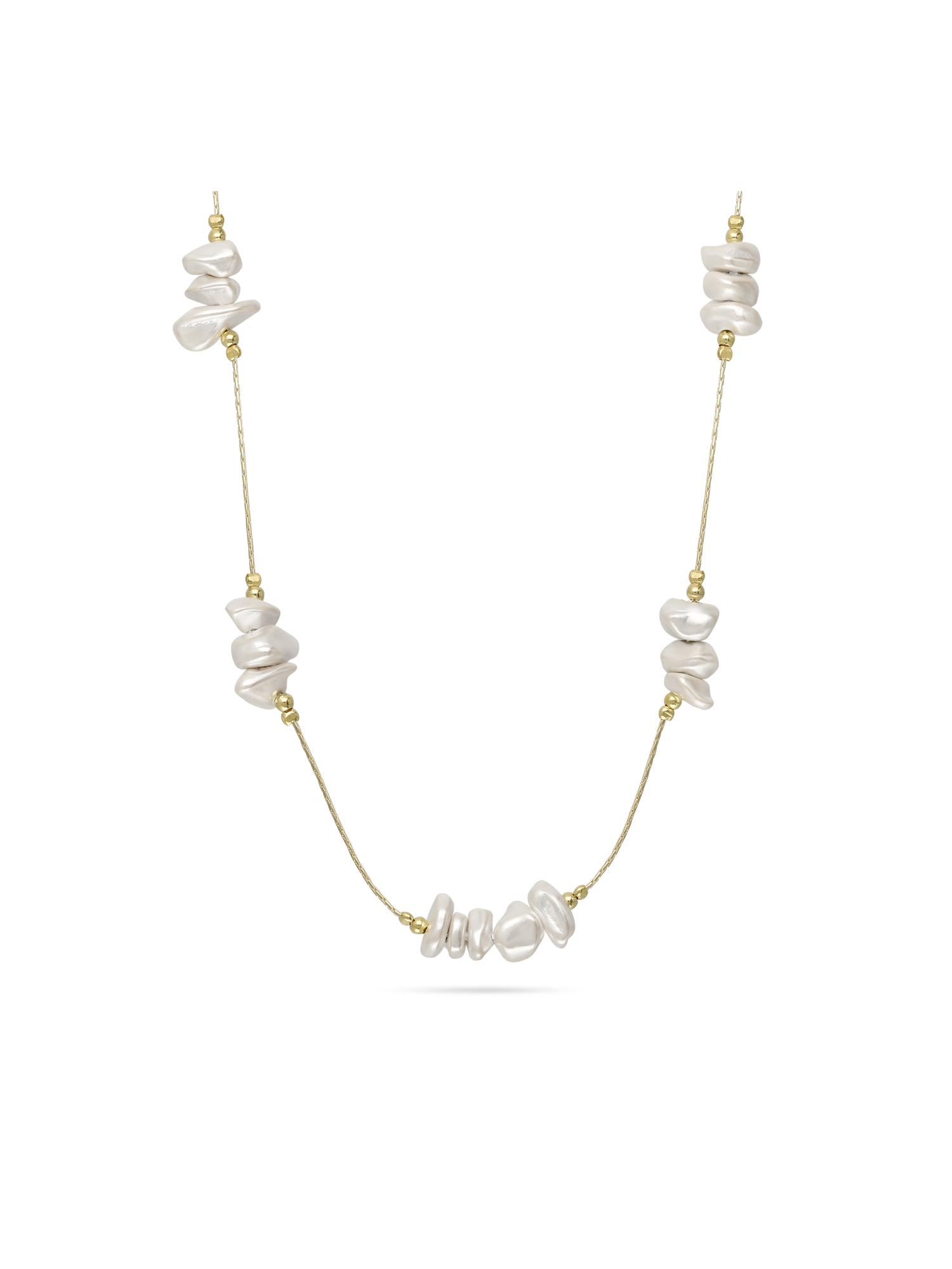 Gold-plated necklace with mother-of-pearl details